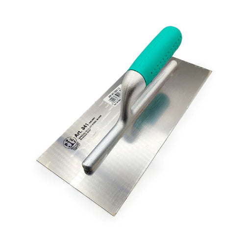 Frattone americano liscio in acciaio con manico in gomma 12 x 28 cm