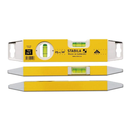 Livella magnetica "70 TM" a due fiale tascabile e leggera in alluminio 22 cm