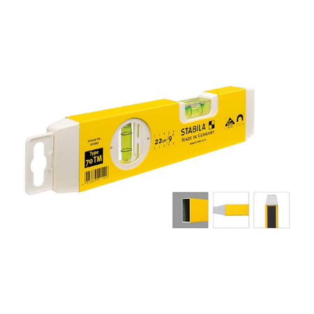 Livella magnetica "70 TM" a due fiale tascabile e leggera in alluminio 22 cm