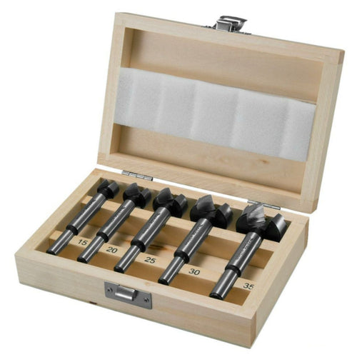 Set da 5 pezzi di punte a fresa con gambo di Ø 8 mm in cassetta di legno
