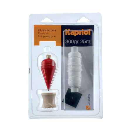 Piombo a pera con scassa in legno, piastrina zincata e filo in nylon