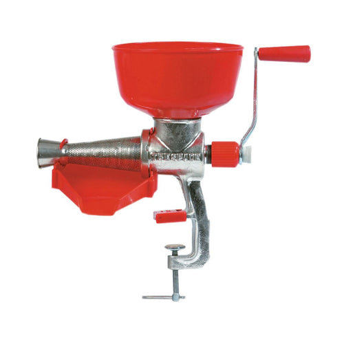 Spremipomodoro manuale con imbuto in plastica e cono filtro in acciaio inox