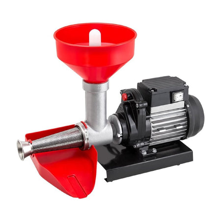 Motoriduttore con spremipomodoro "serie 20800" con cono filtro in inox e imbuto in plastica