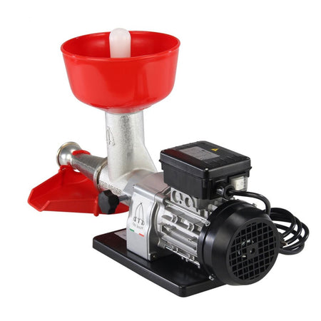 Motoriduttore con spremipomodoro "serie 20800" con cono filtro in inox e imbuto in plastica