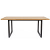 Tavolo in legno per cucina e soggiorno in legno con struttura in alluminio 180 x 90 cm