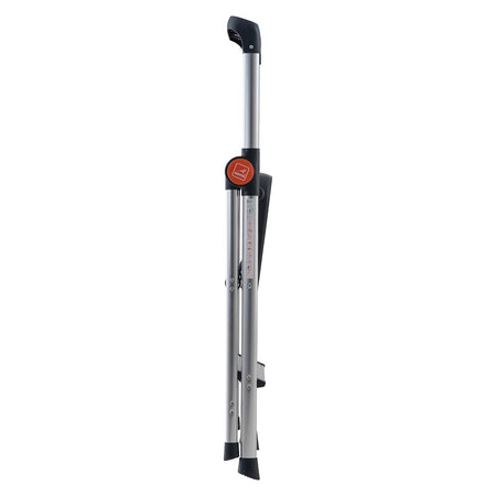 Sgabello "Dekorstep" realizzato in alluminio anodizzato leggerissimo e piedini antiscivolo