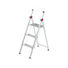 Sgabello Mini-slimstep in alluminio anodizzato leggerissimo a 3 gradini con piedini antiscivolo