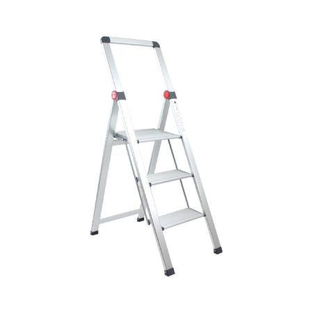 Sgabello "Mini-slimstep" in alluminio anodizzato leggerissimo a 3 gradini con piedini antiscivolo
