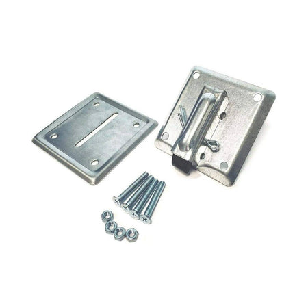 Serratura di ricambio indicata per la scala a pantografo con dimensioni 9 x 9 cm