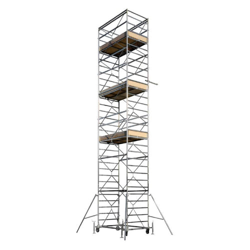Torre mobile in acciaio Gigantissimo con struttura zincata elettroliticamente e sistema rapido di fissaggio