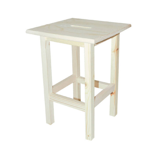 Sgabello Alto realizzato in legno chiaro di pino essiccato con altezza di 45 cm