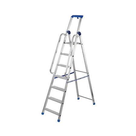 Scala professionale doppia realizzata in alluminio con maniglioni adatta per lavori