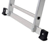 Scala a due elementi in alluminio dotata di stabilizzatore di base e limitatore di altezza