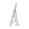 Scala a tre elementi in alluminio utilizzabile a sfilo o a cavalletto con dispositivo antisfilo
