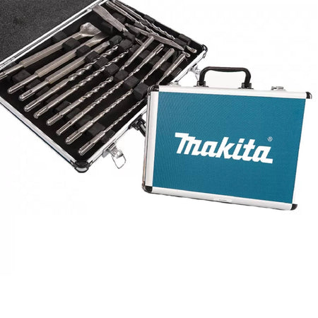 Punte e scalpelli in acciaio di prima qualità indicate per forare e demolire in valigetta da 17 pezzi