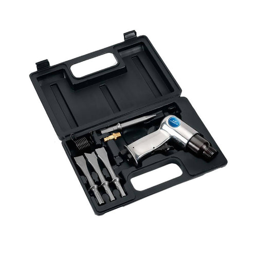 Scalpellatore pneumatico fornito di quattro scalpelli da 125 mm con attacco tondo