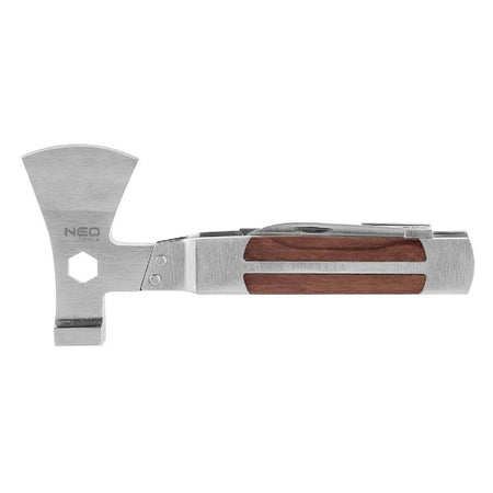 Utensile da escursione multifunzione 11 in 1 con corpo in acciaio inox e manico rivestito in legno