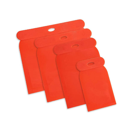 Spatole flessibili in plastica resistente con diverse misure in serie da 4 pezzi