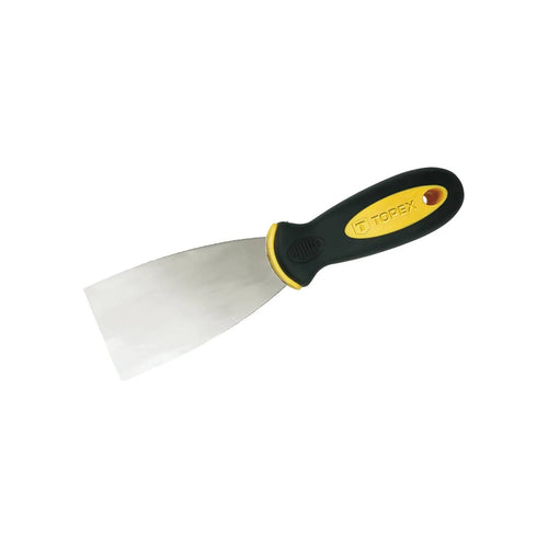 Spatola per stuccatori con lama in acciaio inox e manico in gomma