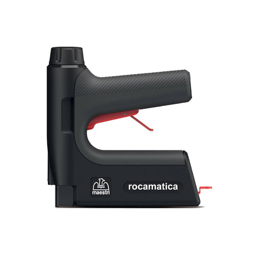 Fissatrice inchiodatrice a batteria ROCAMATICA con corpo in resina ad alta resistenza caricata con fibre di vetro