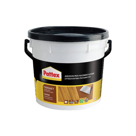Adesivo per pavimenti in legno "Pattex Parquet" di tipo vinilico in secchio plastico da 5 Kg