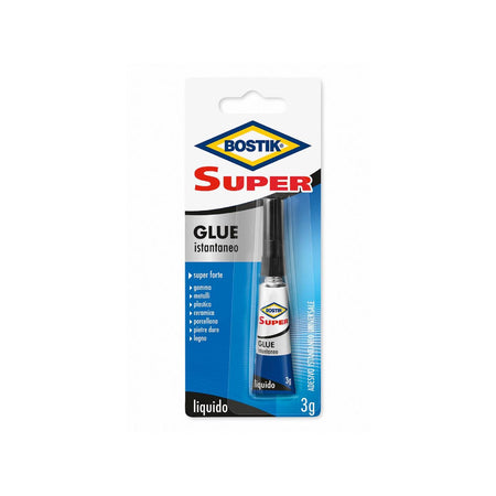Adesivo istantaneo "Super Glue" ideale per incollaggi invisibili e resistenti in tubetto da 3 gr