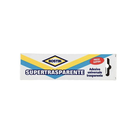 Adesivo "Supertrasparente" universale a contatto incolore a presa rapida resistente