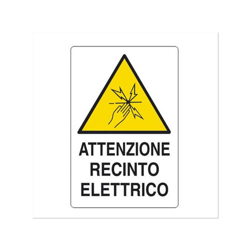 Cartello segnaletico Attenzione Recinto Elettrico realizzato in alluminio 20 x 30 cm