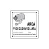Cartello segnaletico Area Videosorvegliata realizzato in alluminio 20 x 20 cm