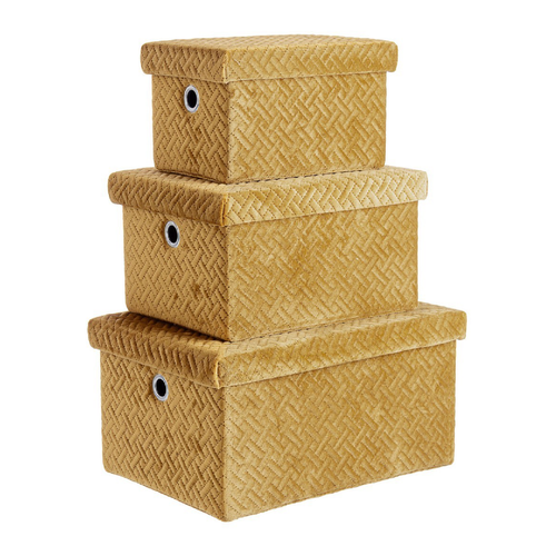 Set 3 Scatola Averill rettangolare Ocra