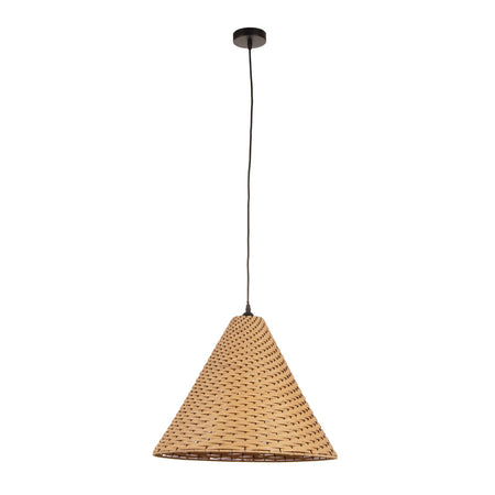 Lampadario "Gabon" marrone in metallo e rattan