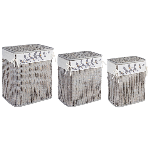 Set 3 porta biancheria Alma in rattan e bambù