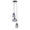 Lampadario 3 luci Showy in acciaio e vetro