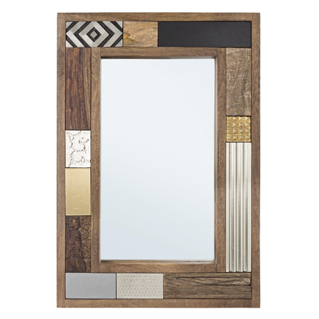 Specchio con cornice in legno "Dhaval" h 100a - 4b - 70 cm