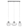 Lampadario 3 luci Showy in acciaio e vetro