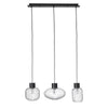 Lampadario 3 luci Showy in acciaio e vetro