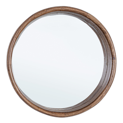 Specchio con cornice in legno Sherman Ø 55x10 cm