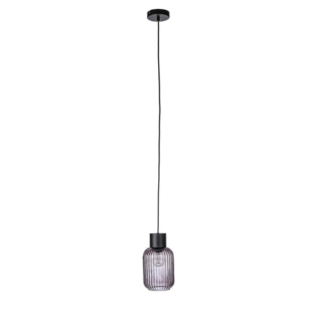 Lampadario 1 luce "Showy" in acciaio e vetro