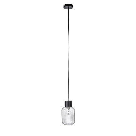 Lampadario 1 luce "Showy" in acciaio e vetro