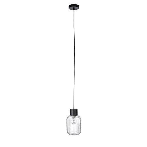 Lampadario 1 luce Showy in acciaio e vetro