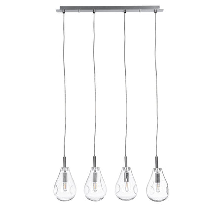 Lampadario "Reflect" in acciaio e vetro