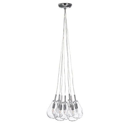 Lampadario "Reflect" in acciaio e vetro