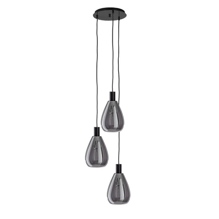 Lampadario "Glaring" in acciaio e vetro