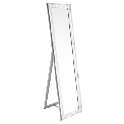 Specchio con cornice in legno bianco Miro h 40x3x160 cm