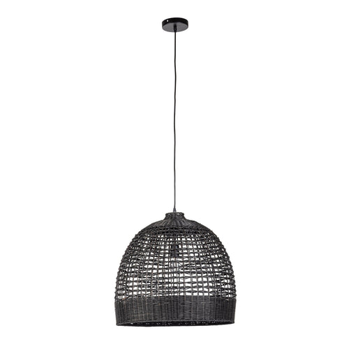 Lampadario Siwa in acciaio e rattan d 53 cm