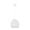 Lampadario Altek bianco in metallo e vimine d 28.5 cm