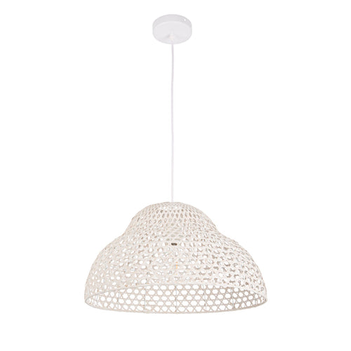 Lampadario Astro Sagomato in metallo e bamboo d 50 cm