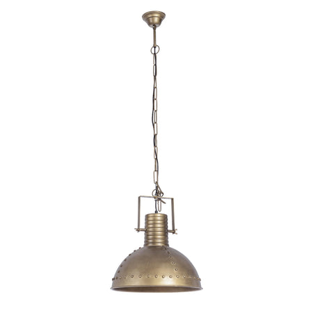 Lampadario "1 Luce Arlington" in acciaio e legno di mango 41x168