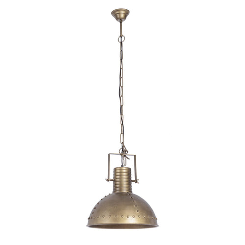 Lampadario 1 Luce Arlington in acciaio e legno di mango 41x168