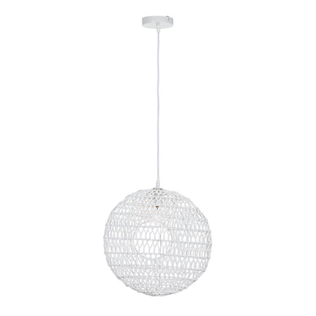 Lampadario "Pending" bianco in acciaio e carta